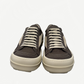Rick Owens DRKSHDW Dark Dust sneakers top-down view of distressed washed canvas pair with tonal laces