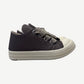 Rick Owens DRKSHDW Dust puffer low sneakers pair view with quilted nylon uppers and oversized jumbo laces