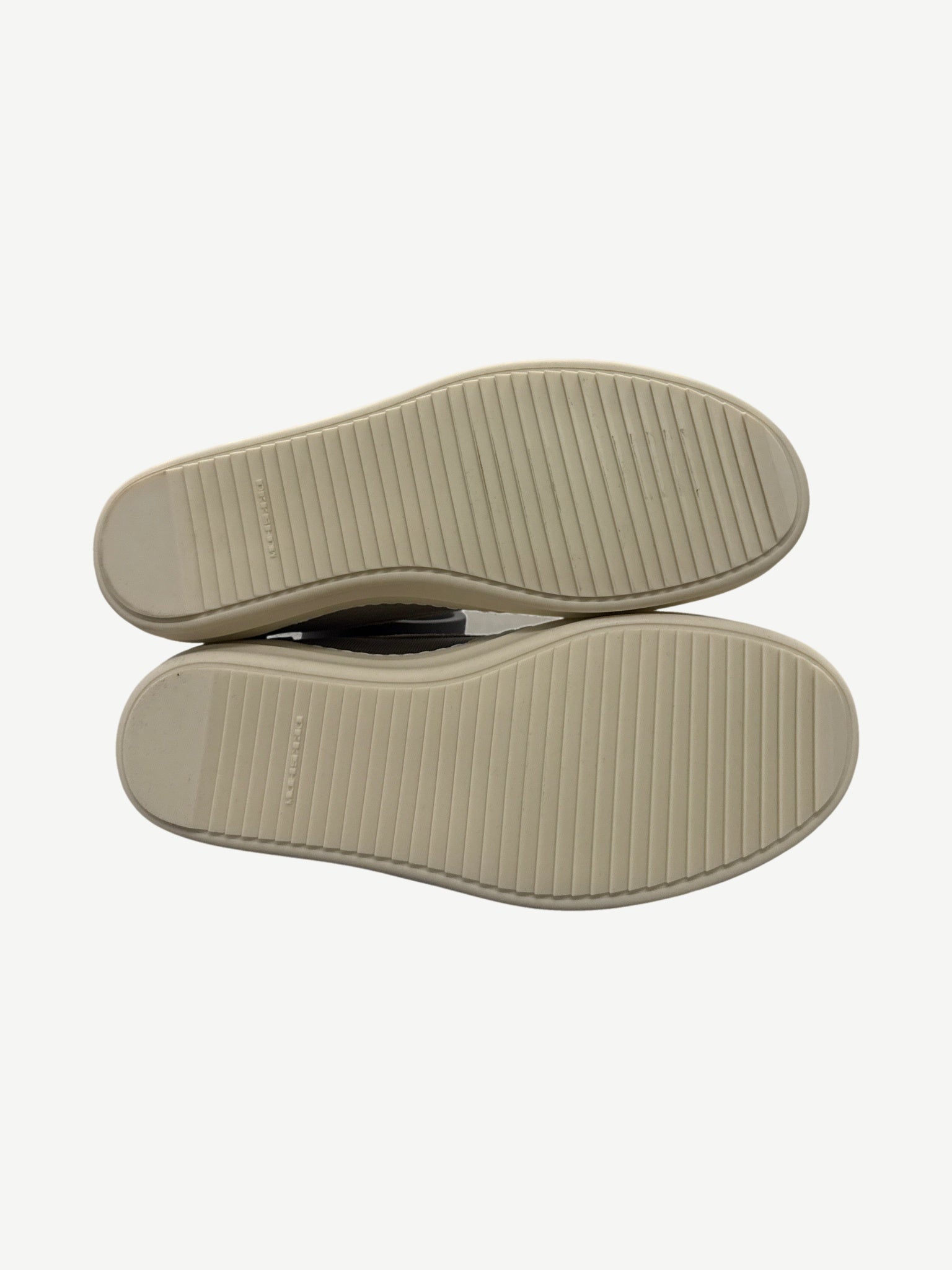 Rick Owens DRKSHDW Pearl Vintage sneakers outsole view showing ribbed cream rubber soles
