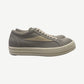 Rick Owens DRKSHDW Pearl Vintage low-top sneakers side profile in grey canvas with cream rubber sole