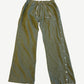 Rick Owens DRKSHDW sage green Pusher pants with side snap buttons, drawstring waist and wide tapered leg