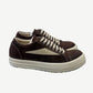 Rick Owens DRKSHDW Vintage sneakers in dark brown suede with milk leather side stripe and chunky cream rubber sole