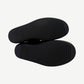 Rick Owens DRKSHDW triple black sneakers sole view with ribbed black rubber tread pattern
