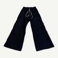 Rick Owens Bela cargo pants in dark navy canvas with drawstring waist, wide leg flare and side pockets.
