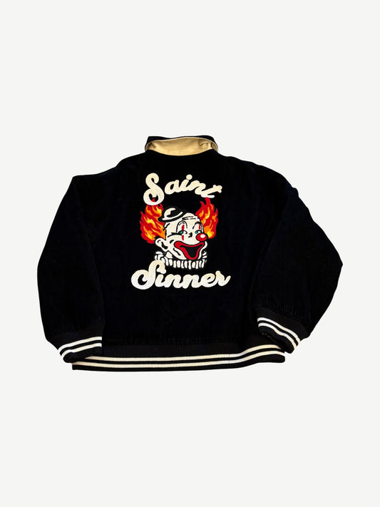 Saint Michael Black Sinner's Circus Embroidered Corduroy Jacket