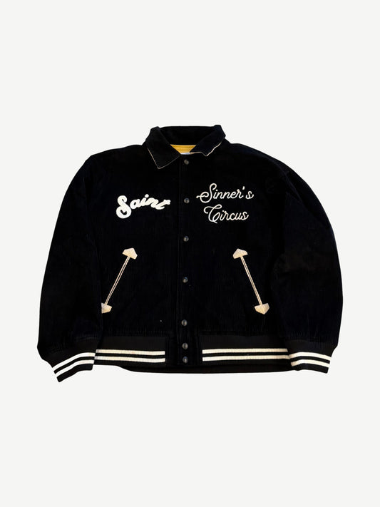 Saint Michael Black Sinner's Circus Embroidered Corduroy Jacket