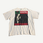 Saint Michael x Denim Tears Live Crew tee in cream with bold black How Many Lifetimes graphic typography