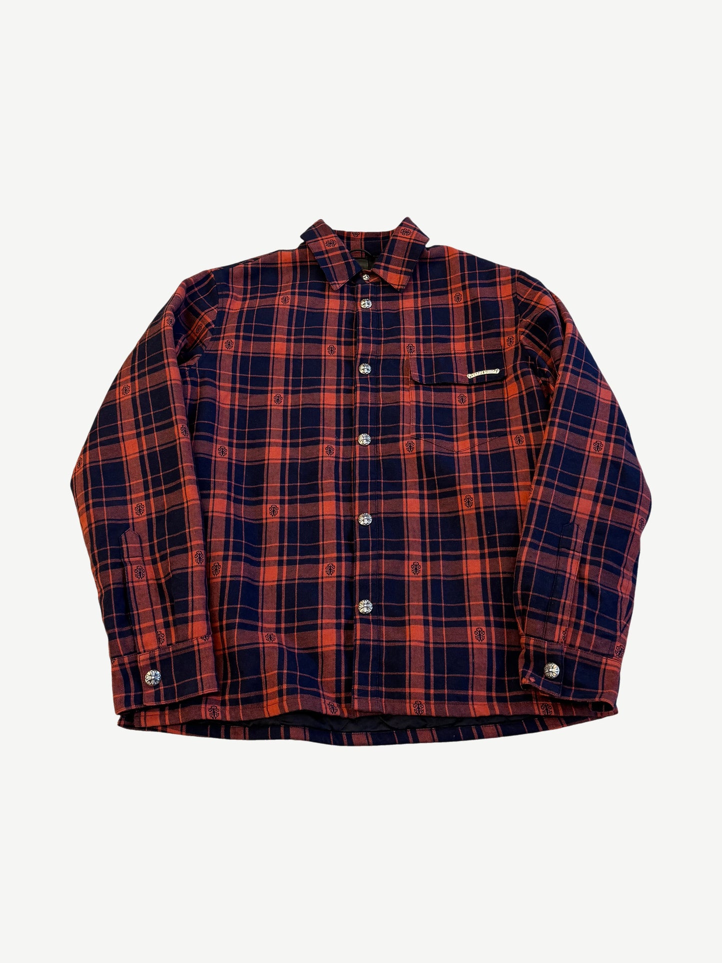 Sample Chrome Hearts Red Blue Dagger Plaid Padded Flannel