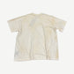 Satoshi Nakamoto Don't Forget To Smile tee back, cream cotton with multicolor paint splatter