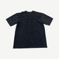 Satoshi Nakamoto black moto tee back with padded spine ribs and shoulder armor panels.