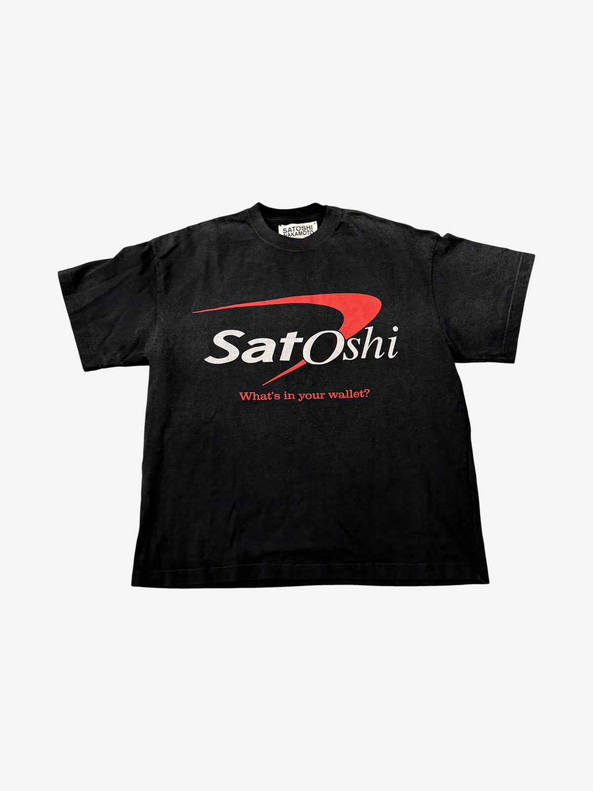 Satoshi Nakamoto Black What's In Your Wallet Tee