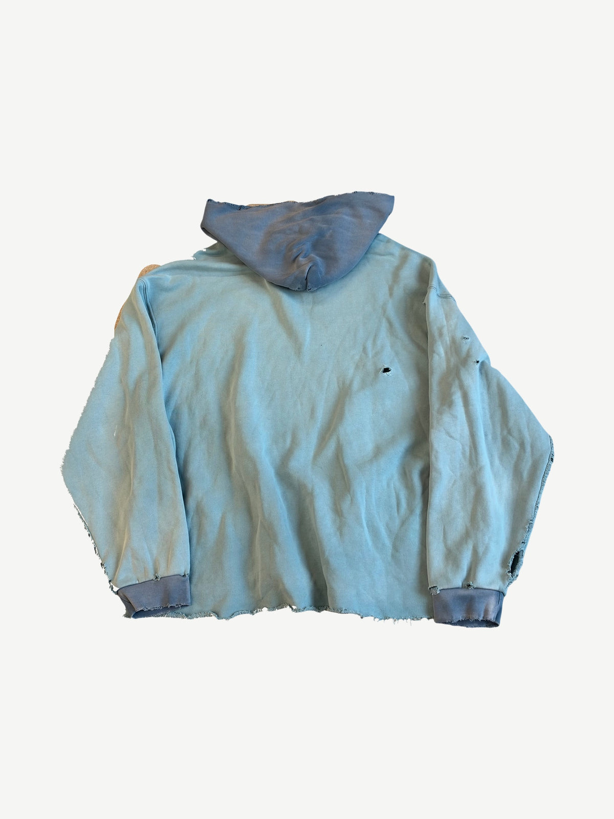 Satoshi Nakamoto Blue Distressed V Cut Hoodie