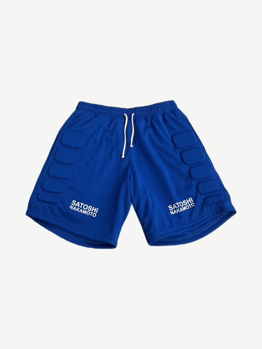 Satoshi Nakamoto Blue Moto Shorts