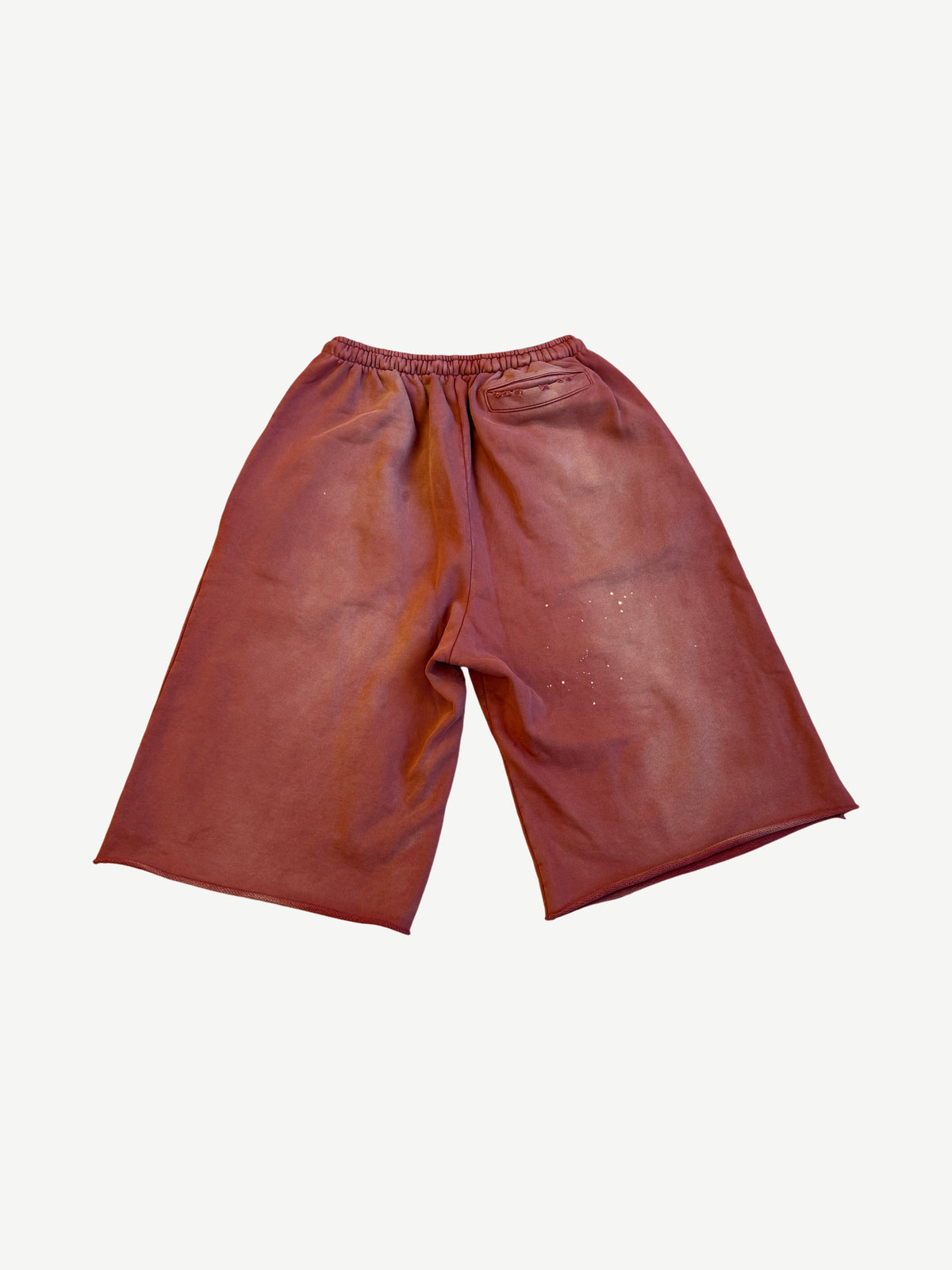 Satoshi Nakamoto Faded Red Drifter Embellished Shorts