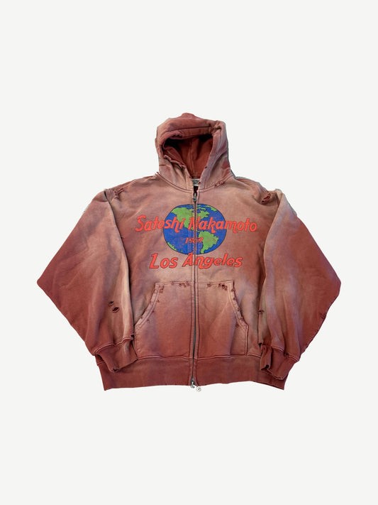 Satoshi Nakamoto Red 1969 Rock Zipup Hoodie
