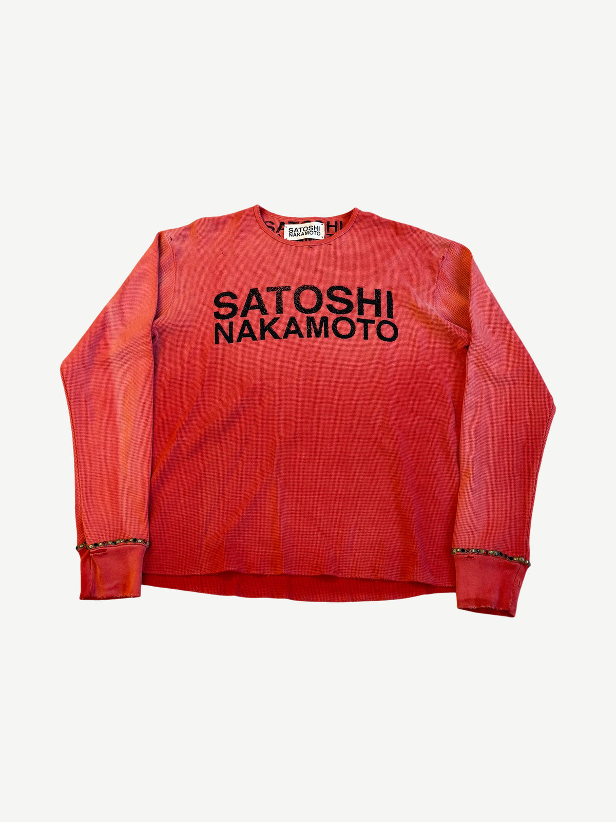 Satoshi Nakamoto Red Logo Thermal Studded Longsleeve
