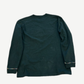 Satoshi Nakamoto green longsleeve back view with rhinestone-studded cuff trim and clean gradient wash