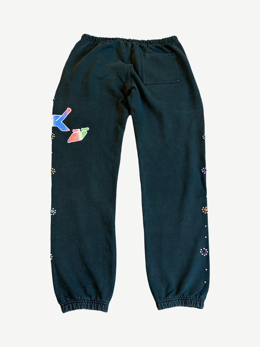 Satoshi Nakamoto Sicko Green Studded Gradient Sweatpants