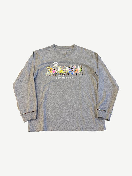 Satoshi Nakamoto Sicko Sample Gray Studded Logo Longsleeve