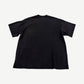 Back view of Satoshi Nakamoto oversized faded black tee with blank washed cotton body