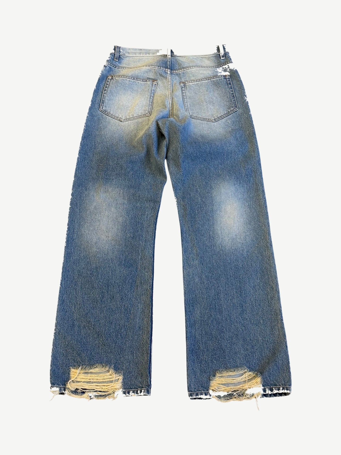 Satoshi Nakamoto Studded Cowboy Distressed Blue Denim Pants