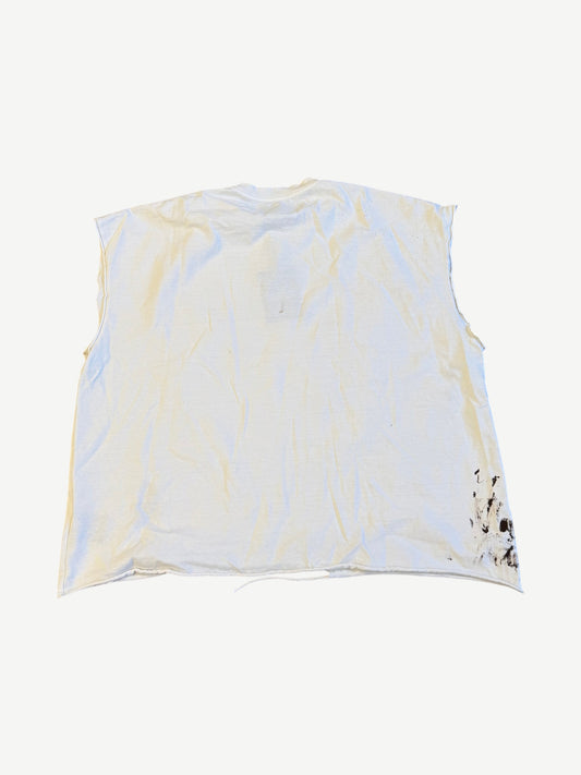Satoshi Nakamoto Vintage White Globe of Death Cutoff Tee