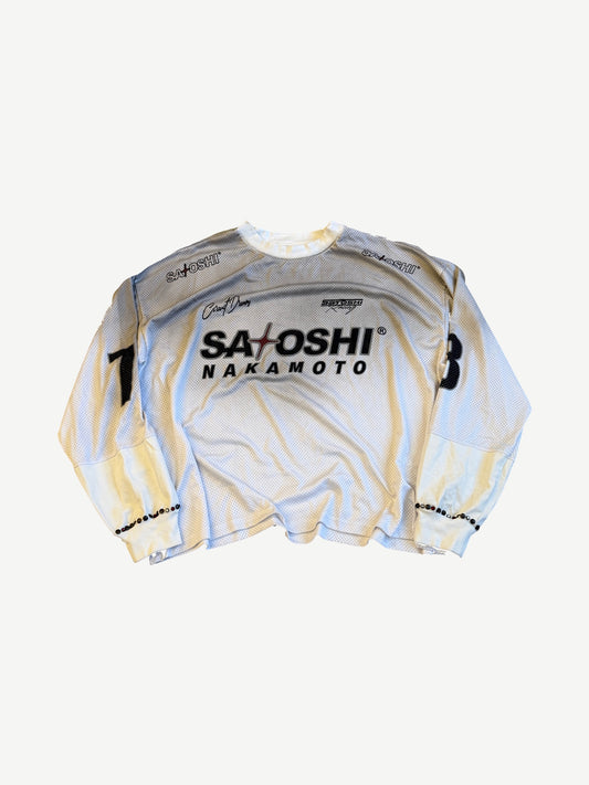 Satoshi Nakamoto White Mesh Moto Jersey