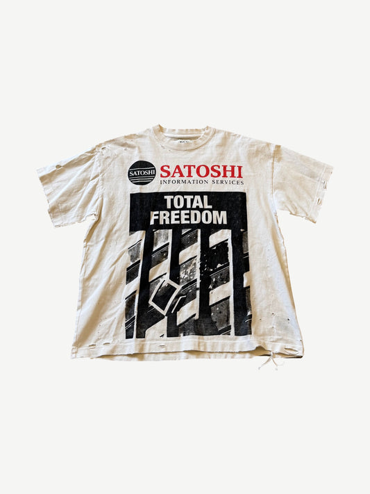 Satoshi Nakamoto White Total Freedom Tee