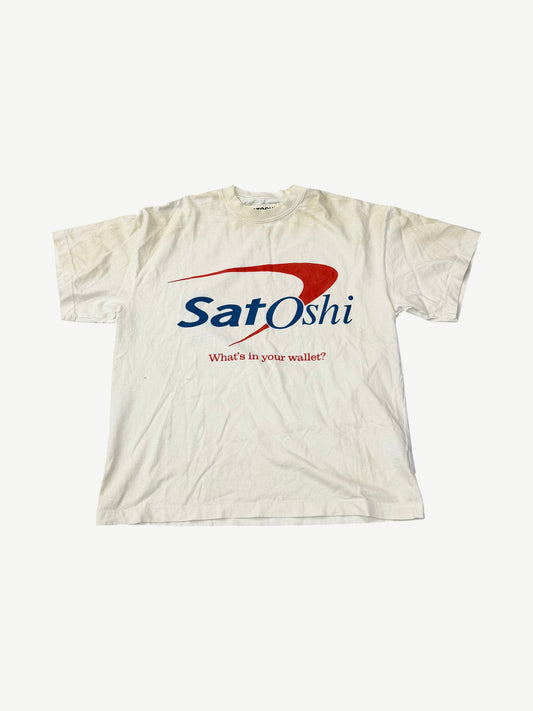 Satoshi Nakamoto White What's In Your Wallet Tee