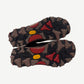 Sicko x 424 hiking shoes outsole view showing aggressive chunky tread with red accents and Sicko stamps
