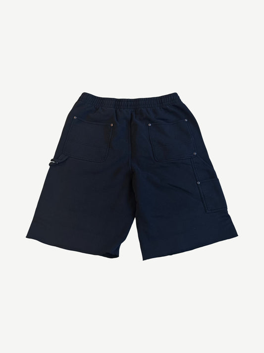 Supreme black double knee painter shorts back, riveted patch pockets with side hammer loop detail