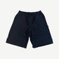 Supreme black double knee painter sweat shorts front, drawstring waist with riveted utility pockets