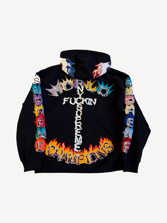 Supreme Black Fuck You Embellished Zipup