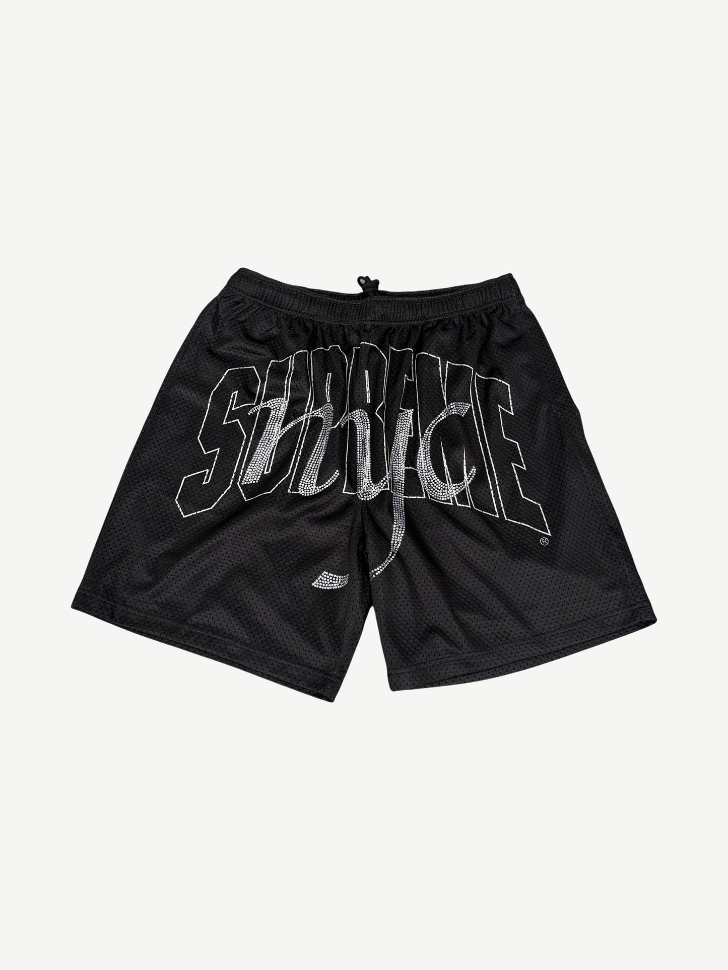 Supreme Black Mesh Rhinestone Shorts