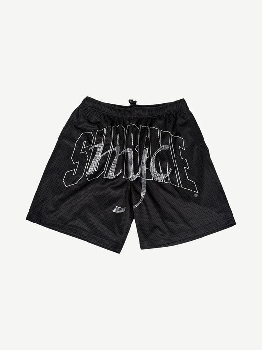 Supreme Black Mesh Rhinestone Shorts