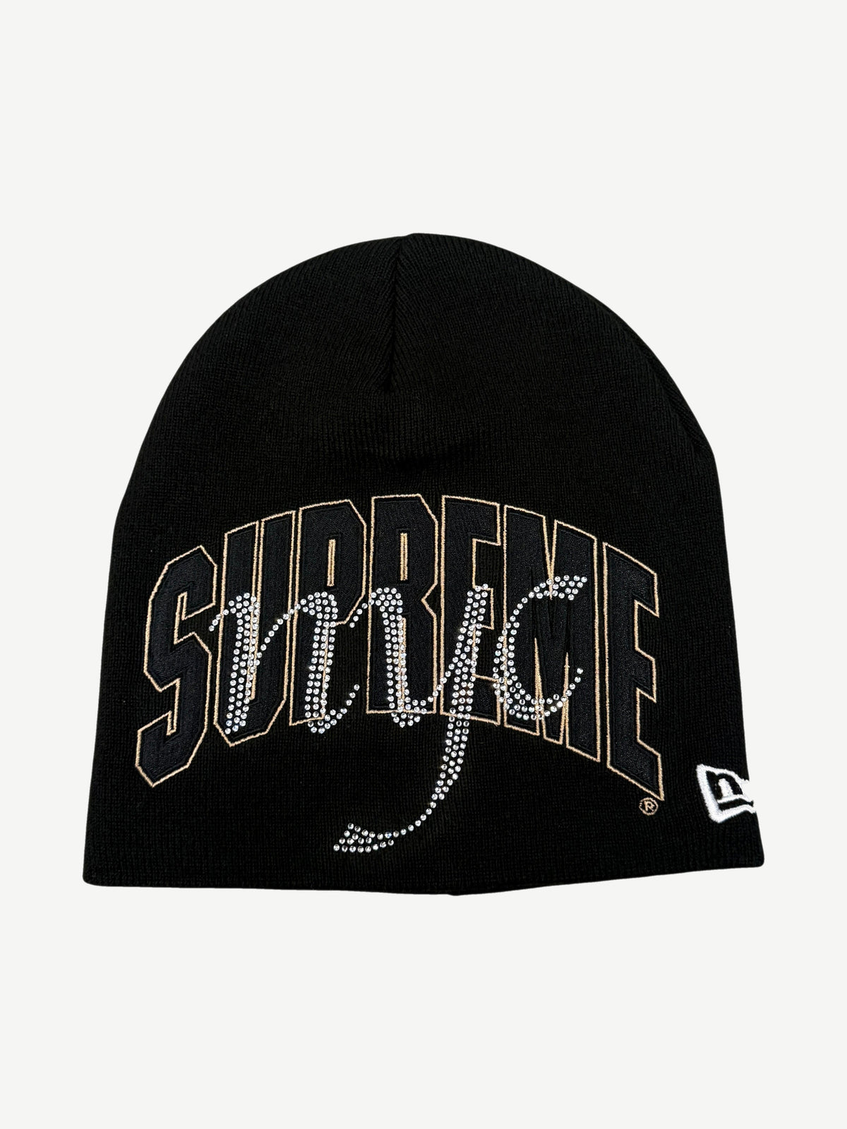 Supreme Black New Era Rhinestone Beanie