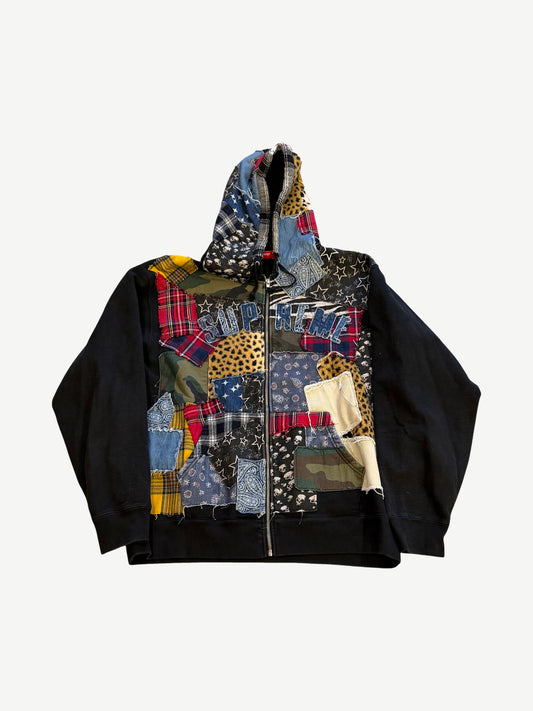 Supreme Black Patchwork Zipup