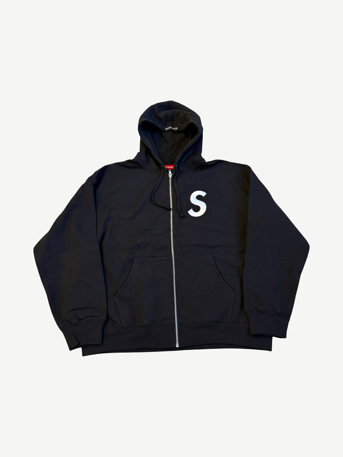 Supreme Black S Logo Zipup