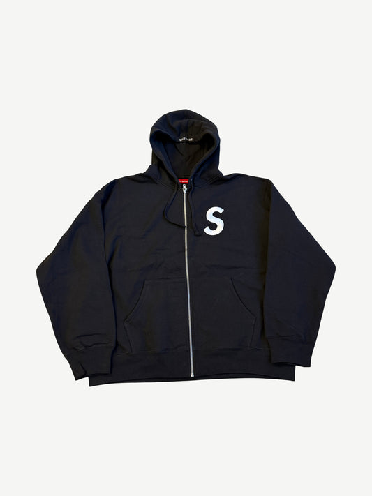 Supreme Black S Logo Zipup