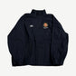 Supreme Umbro black cotton ripstop track jacket with chest zip pocket and embroidered logos, front view