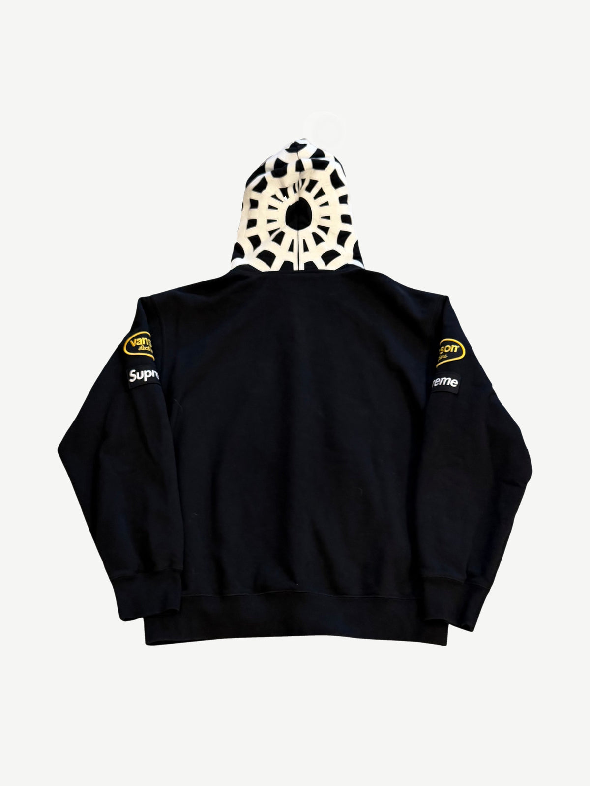 Supreme Black Vanson Leathers Spider Web Zipup