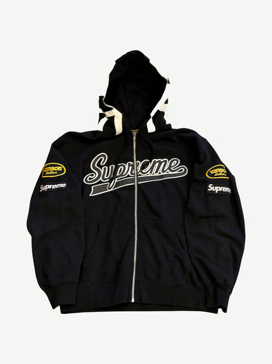 Supreme Black Vanson Leathers Spider Web Zipup