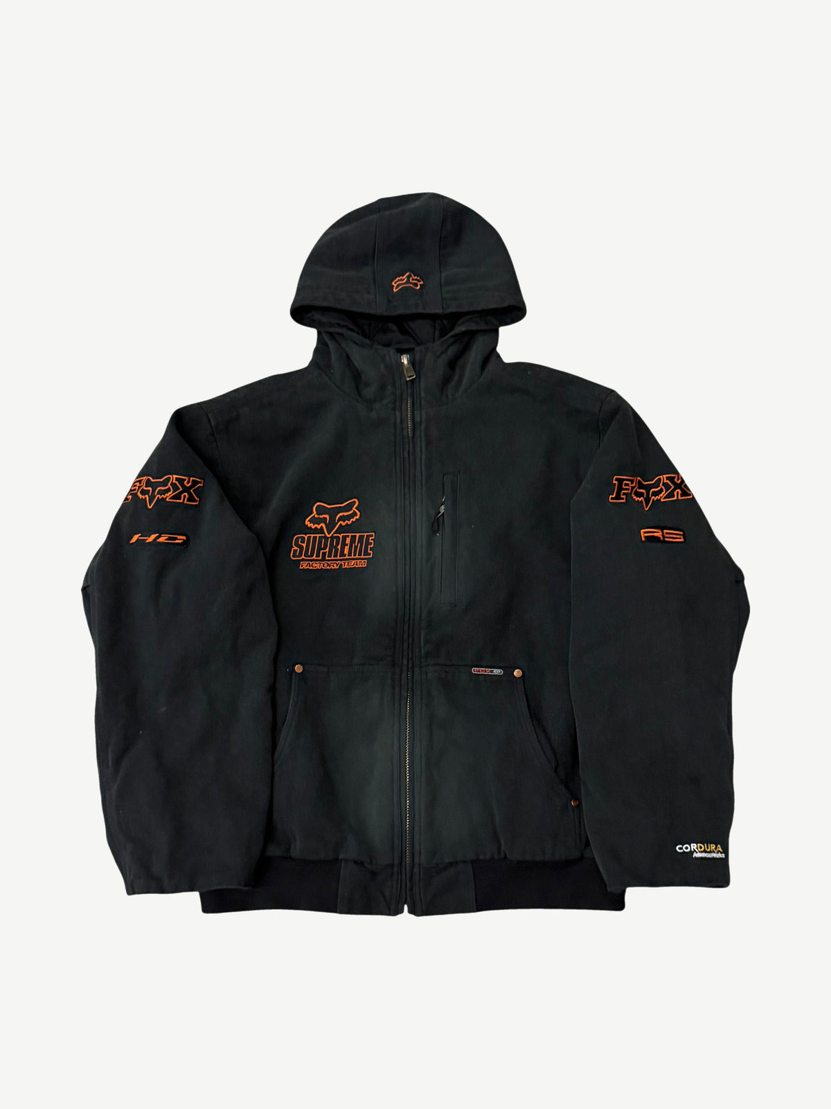 Supreme Fox Racing Black Hooded Work Jacket