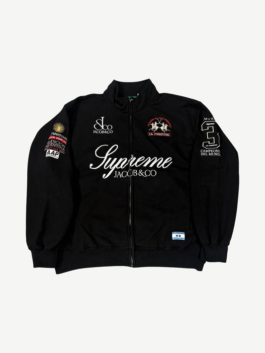 Supreme La Martina Black Zip Up Sweatshirt
