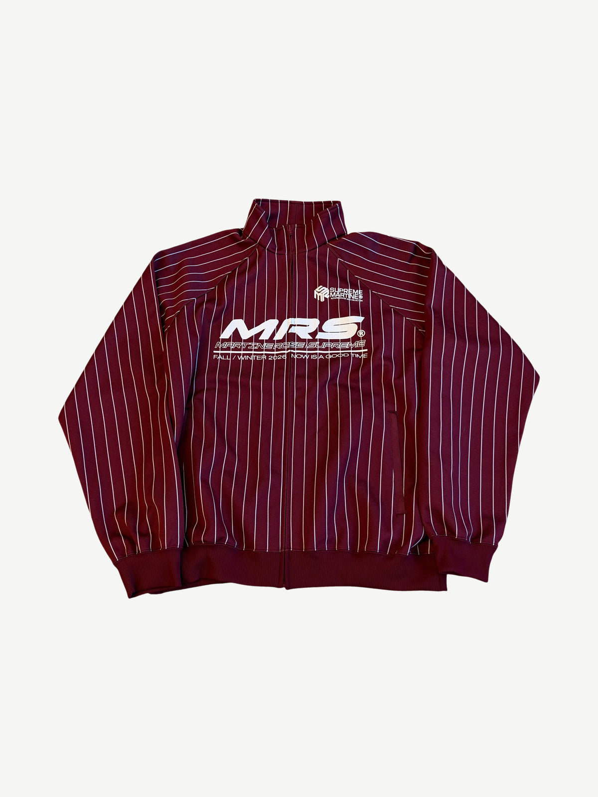 Supreme Martine Rose Burgundy Striped Track Jacket