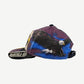 Supreme MM6 Maison Margiela split 6-panel cap opposite side with purple eagle print and Margiela Six brim text