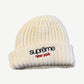 Supreme Natural Classic Logo Chunky Ribbed Beanie
