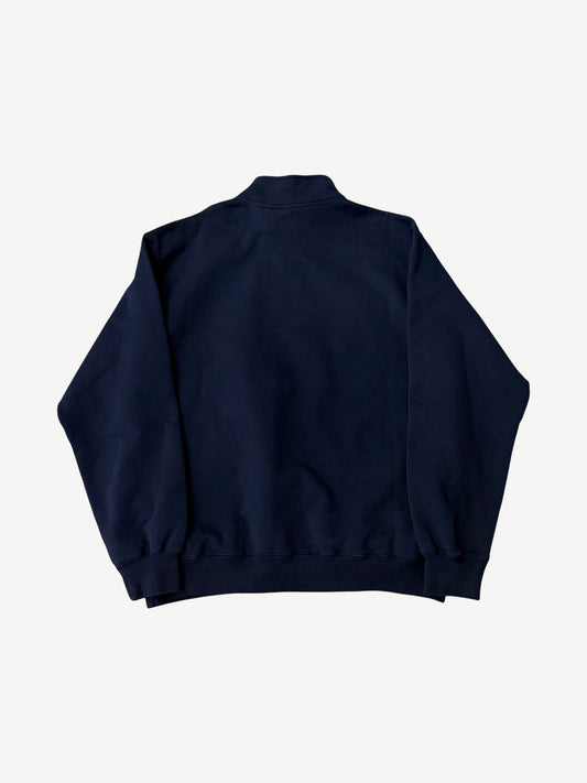 Supreme Navy Slant Applique Half Zip Pullover