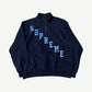 Supreme Navy Slant Applique Half Zip Pullover