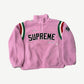 Supreme Pink Arc Half Zip Fleece Pullover